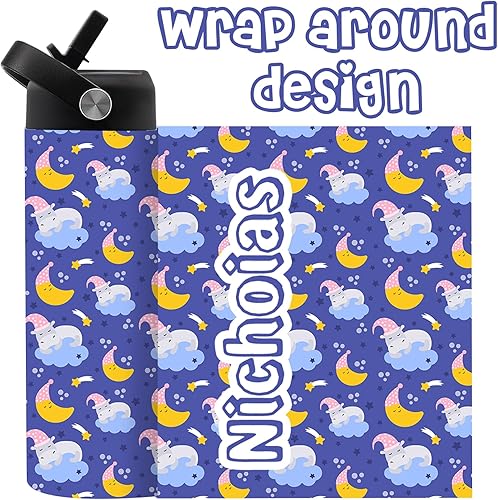 Miniatura 3 de YanNanKe Botella de agua personalizada con tapa de popote para la escuela, 18/24/32 onzas, botella de agua deportiva de acero inoxidable aislada