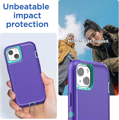 Miniatura 4 de AICase Funda para iPhone 13iPhone 14 (6.1 pulgadas) con protector de pantalla de cristal, resistente protección contra caídas, cuerpo completo, a