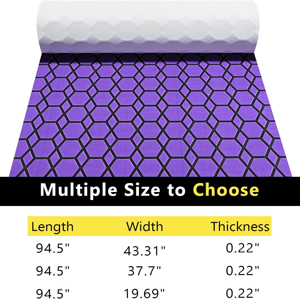 KT GuoMei110.24 X47.24 EVA Boat Flooring Diamonds and Hexagons Self-Adhesive Boat Decking Non-Skid mat for Decorate Yacht Pool etc image 3