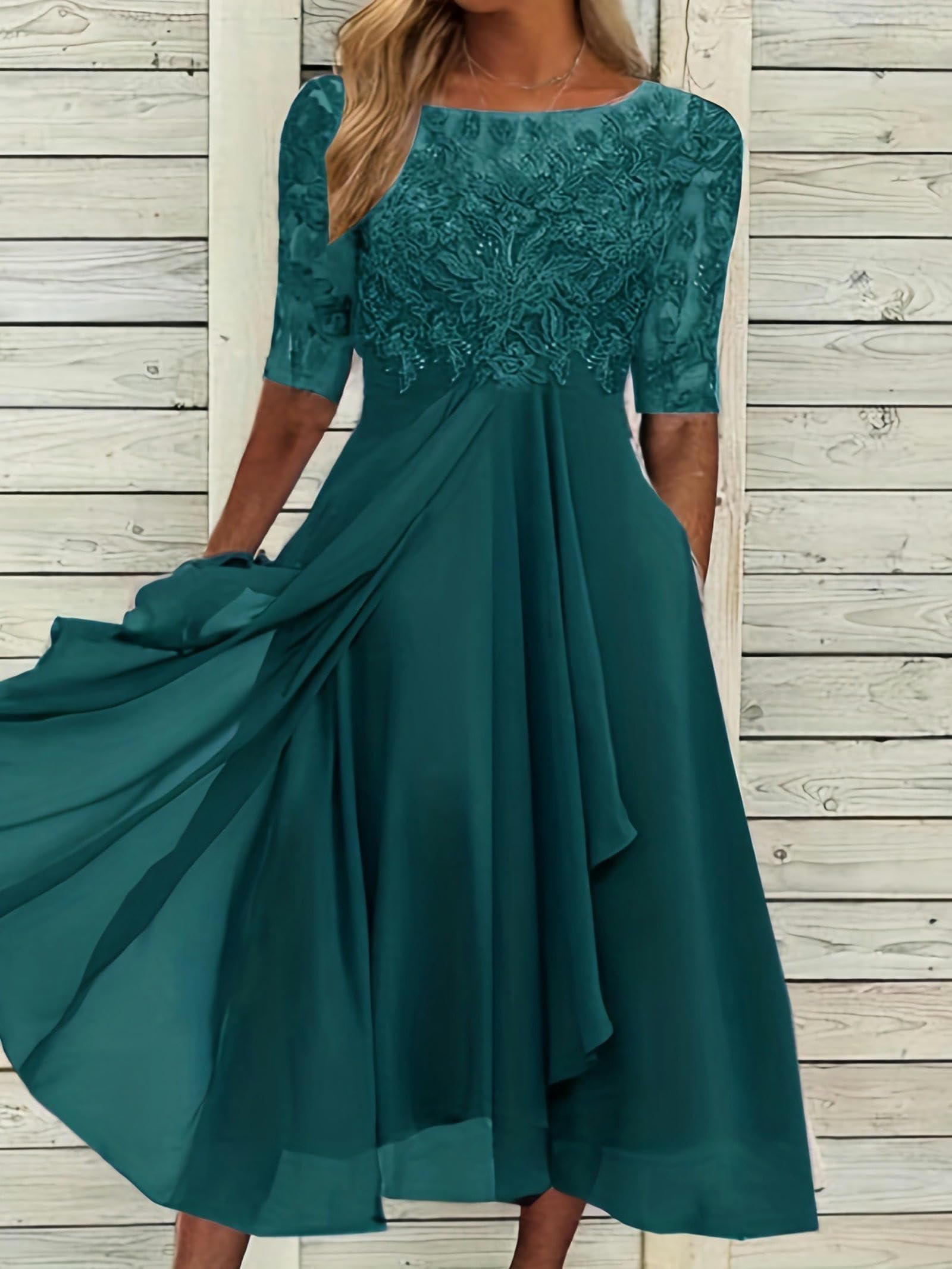 WEITING Spring and Summer Bridesmaid Dress European American Lace Half Sleeve Hollow Out Chiffon Evening Dress, purple, S : Amazon.fr: Fashion WEITING Spring and Summer Bridesmaid Dress European American Lace Half Sleeve Hollow Out Chiffon Evening Dress, purple, S : Amazon.fr: Fashion