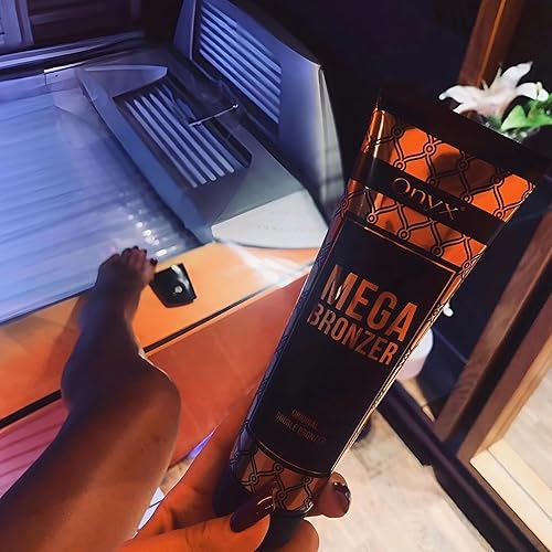 Miniatura 8 de Onyx Mega Bronzer - Loción bronceadora para interiores, loción bronceadora doble para camas de bronceado, bronceador blanco con fórmula anti-naranja