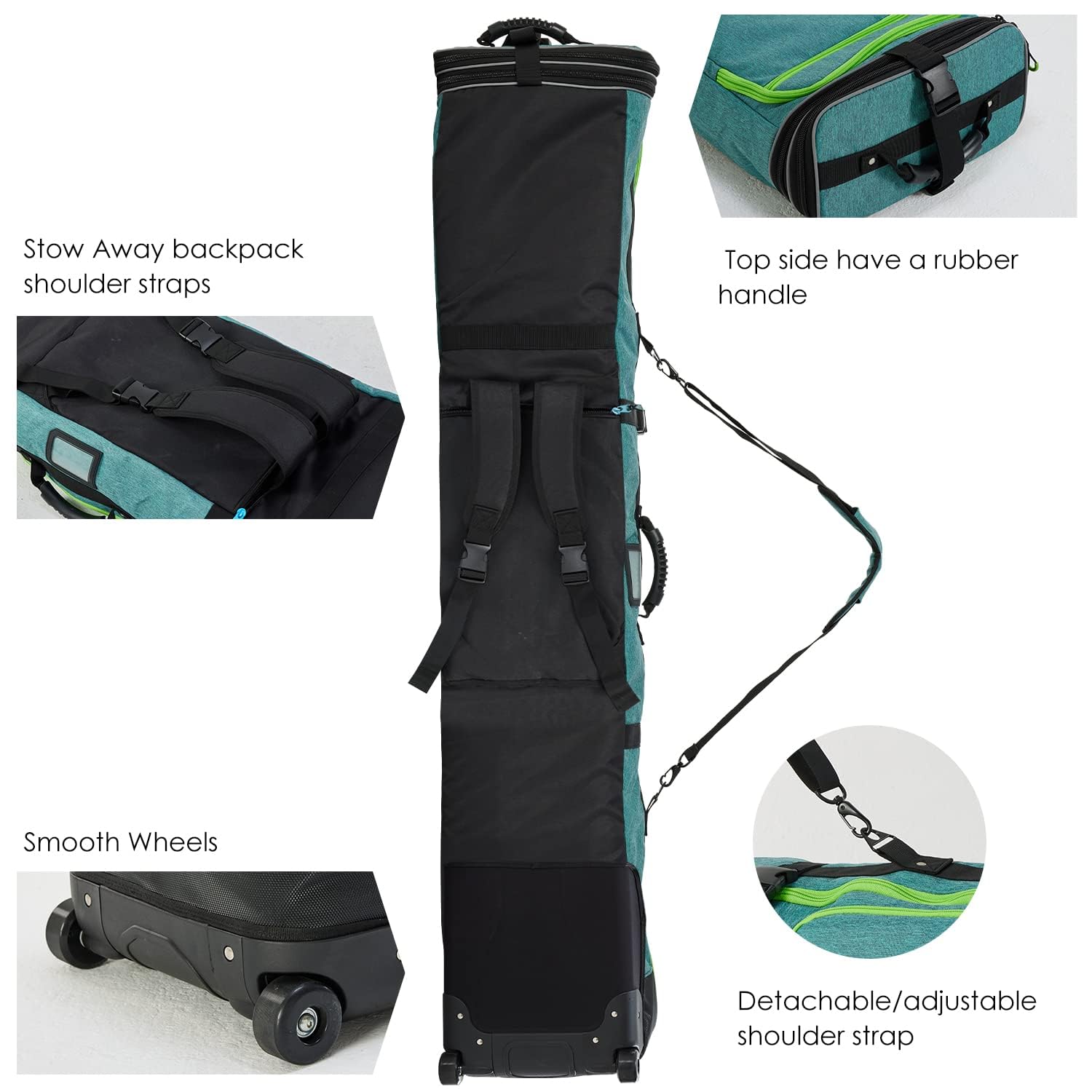 XCMAN Borsa per snowboard, snowboard Custodia per tavola Custodia Estensibile 160 cm-190 cm
