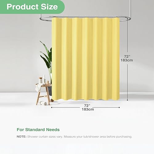 Vista 245 de Dynamene Cortina de ducha larga de tela negra – Cortinas de ducha de tela alta y resistente con textura de gofre, juego de cortina de baño de lujo