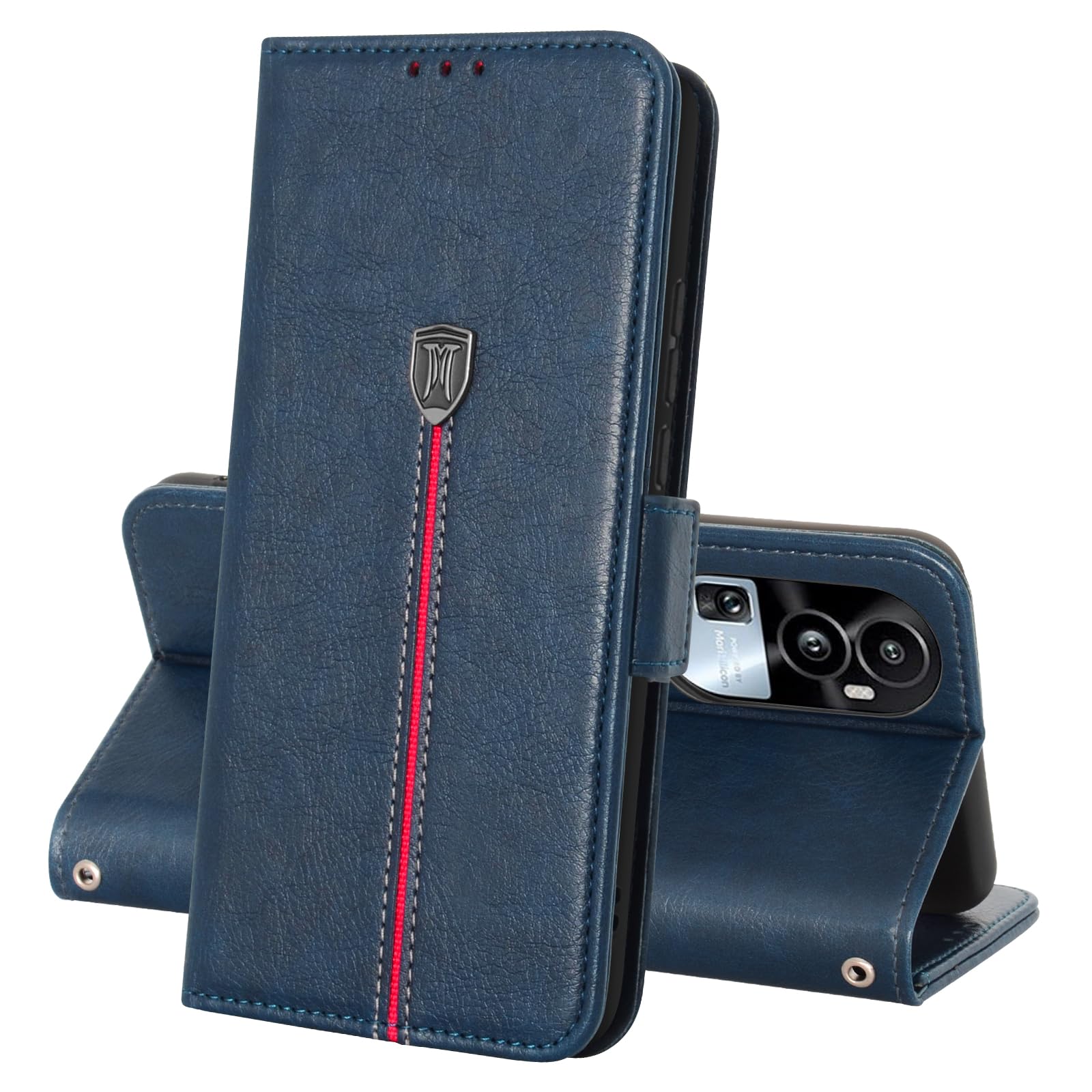 Cover Portafoglio Fertuo Per Oppo Reno 10 / Reno 10 Pro – In Pelle PU Con Silicone, Rossa, Con Tasche E Supporto
