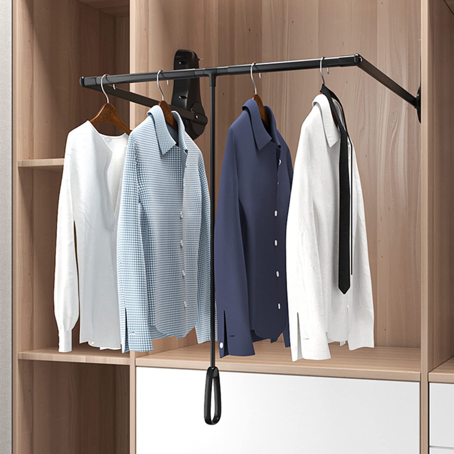 Tringle de penderie extensible pour armoire étroite résolvant le manque de place