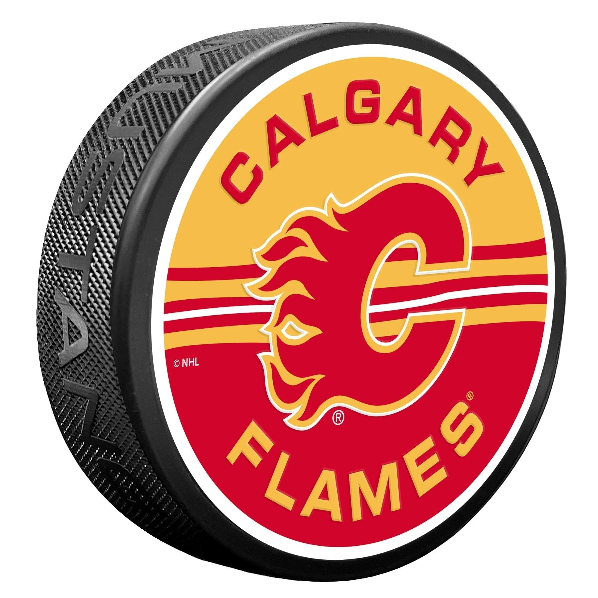 Sports Decor Calgary Flames Puck - Half & Half