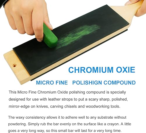 Miniatura 7 de Strop de cuero con compuesto de pulido, kit de grapado de cuchillos para afilar y afilar cuchillos herramientas