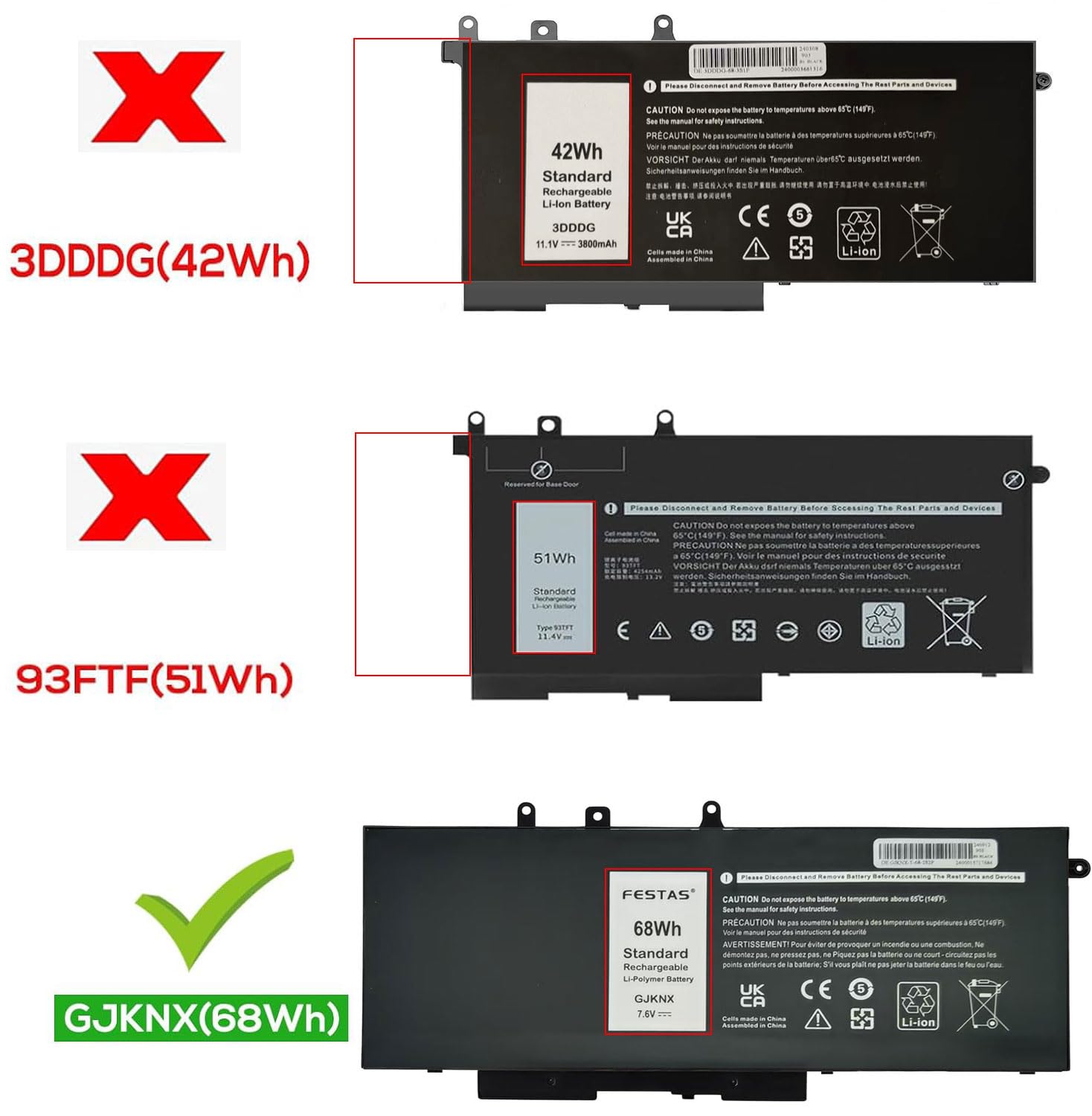 3DDDG Batterie pour Dell Latitude 5280 5288 5290 5480 5488 5490 5491 5495 5580 5590 5591 E5280 E5290 E5480 E5580 E5490 E5491 E5590 E5591 Notebook 451-BBZP 3VC9Y 049XH 45N3J RRJDX 83XPC D4CMT DJWGP 3DDDG Batterie pour Dell Latitude 5280 5288 5290 5480 5488 5490 5491 5495 5580 5590 5591 E5280 E5290 E5480 E5580 E5490 E5491 E5590 E5591 Notebook 451-BBZP 3VC9Y 049XH 45N3J RRJDX 83XPC D4CMT DJWGP