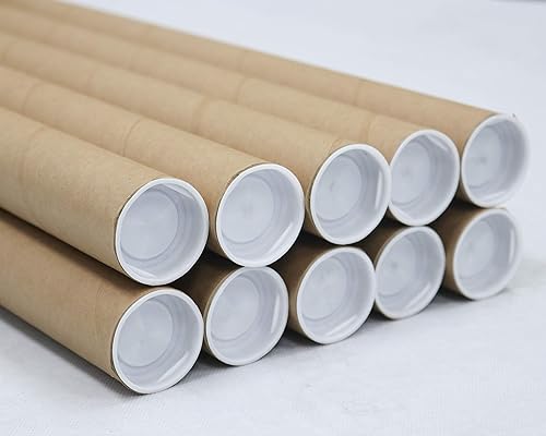 Miniatura 12 de MagicWater Supply Tubo de correo – 1.5 pulgadas x 6 pulgadas – Kraft – 1 paquete – para envío y almacenamiento de carteles, artes, manualidades
