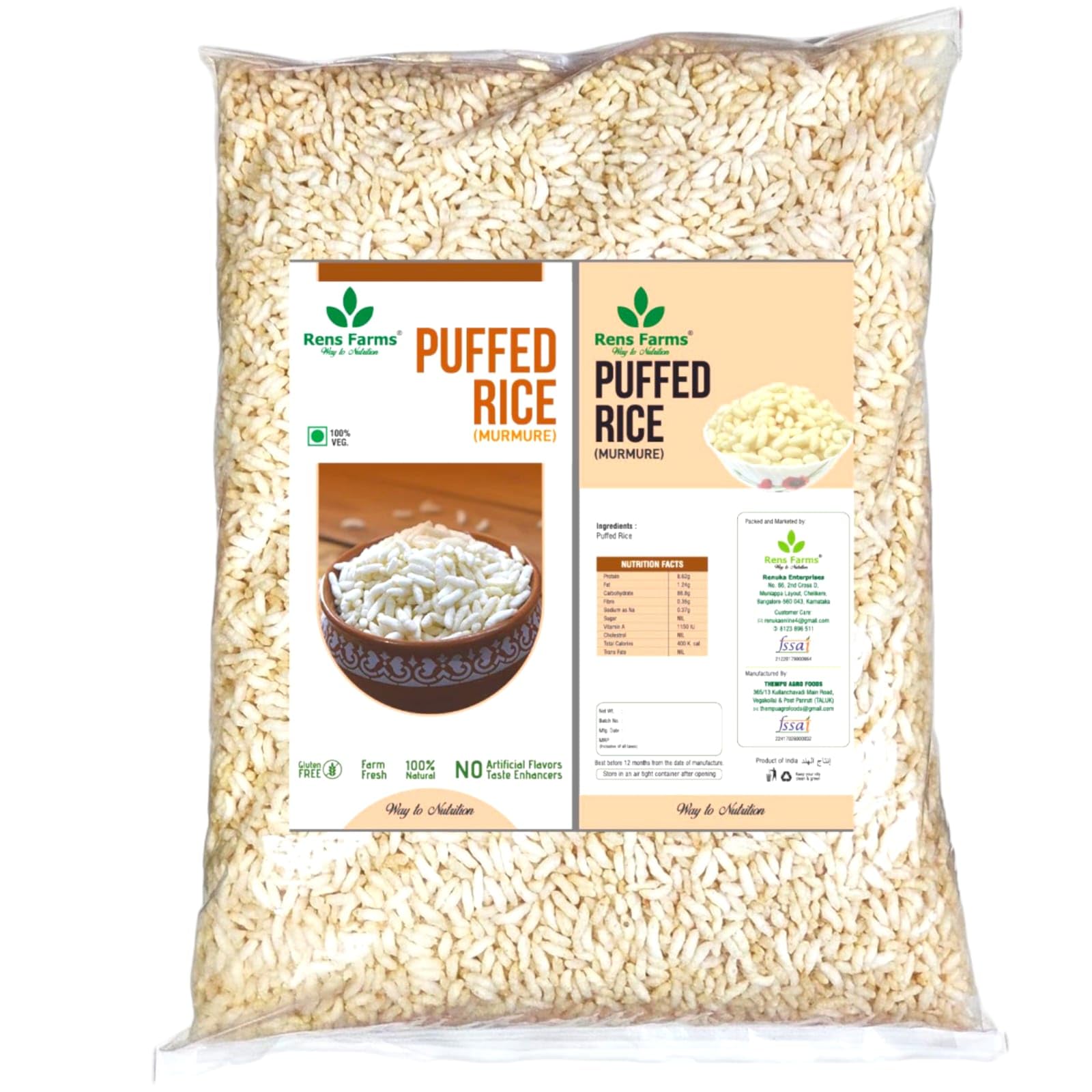 Rens Farms Premium Puffed Rice Moori, Muri Murmura, Puffed Rice Salted (250) (B0D376VXP5) Amazon Price History, Amazon Price Tracker