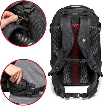 Manfrotto Pro Işık FlexLoader L, Refleks ve Aynasız Kameralar için Sırt Çantası, 3 Eksenli Gimbal Sabitleyici için Genişletilebilir Cep, Ön Erişim, Çoklu Tripod Ek, Değiştirilebilir Bölücüler, Siyah