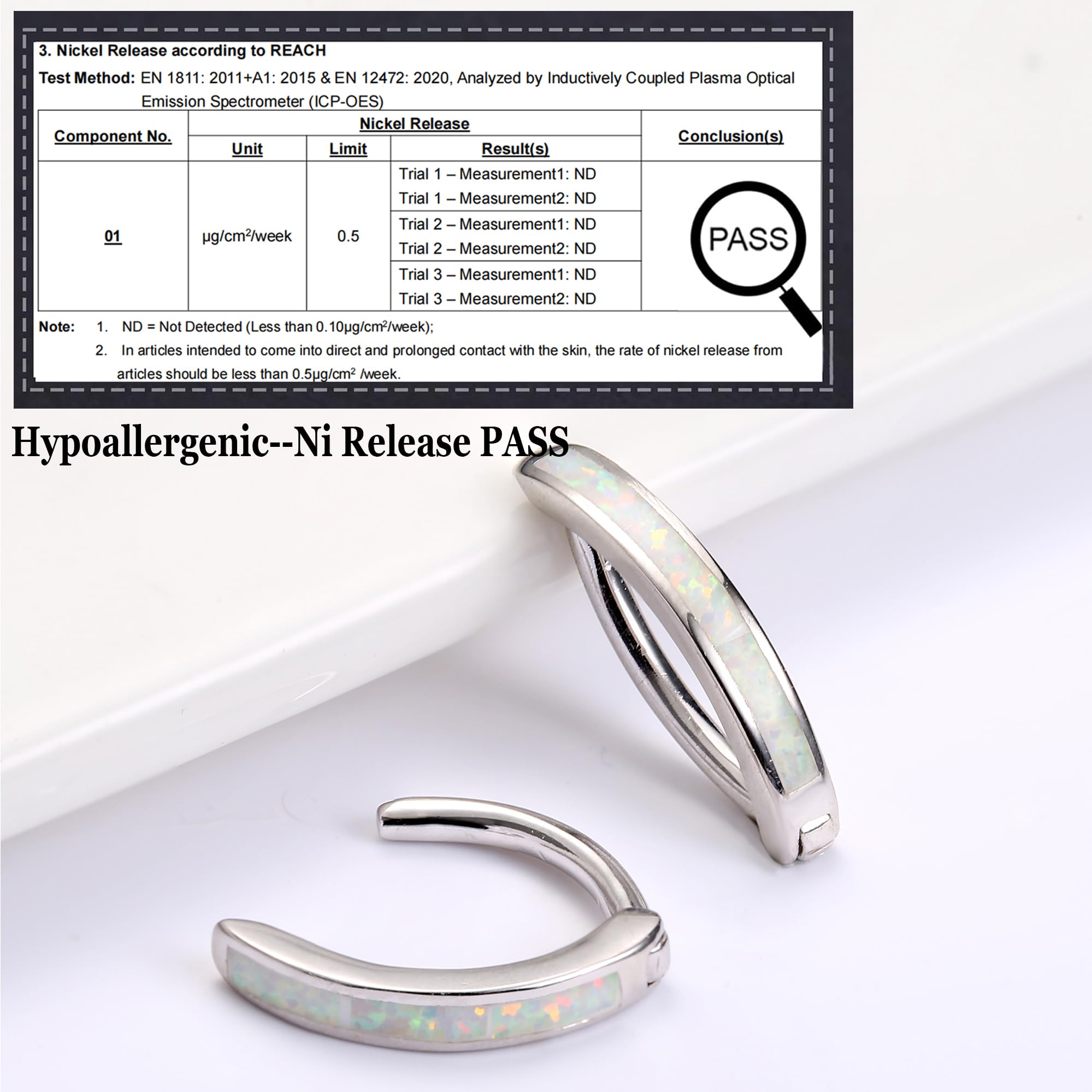 FIOROYAL 6 Piezas 14G Piercing Ombligo Plata Oro Clicker Aro Circonio Ópalo Corazón Curvo Anillos Verano Corporal Joyas