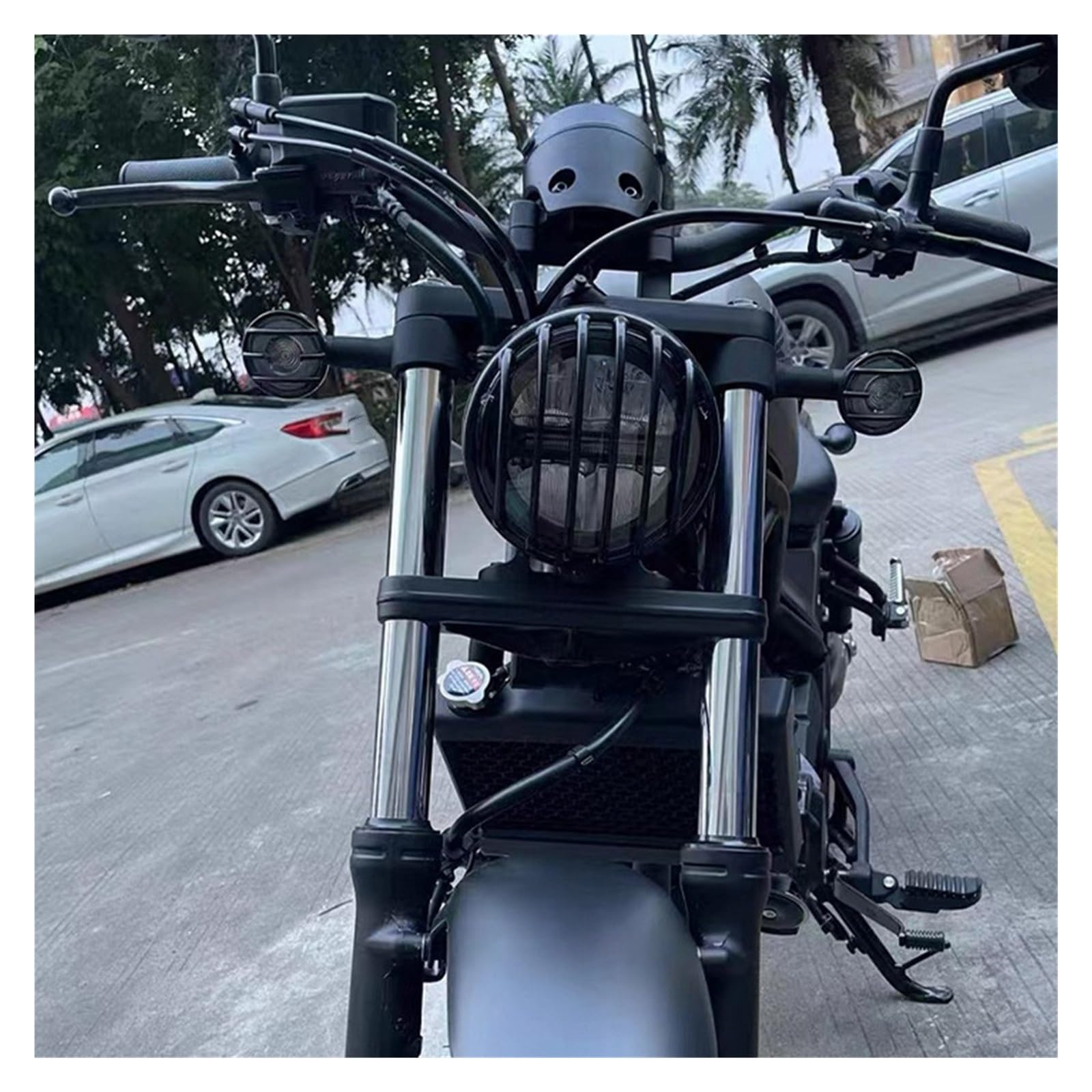 Cubierta De Parrilla para Faro Motocicleta para Hond&a para Rebel CM500 CMX 300 500 2020-2021, Cubierta Rejilla Delantero Jazmín Protector Rejilla Faro Parrilla Malla Moto