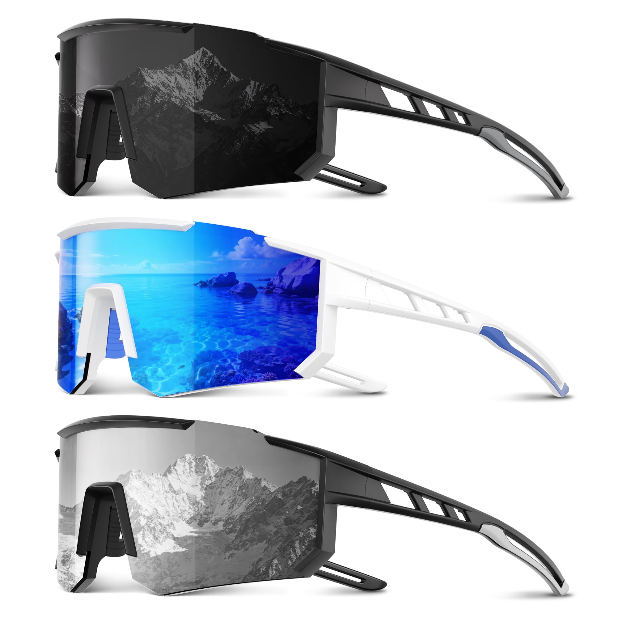 Polarized Sports Sunglasses Men Women for Running Baseball Cycling