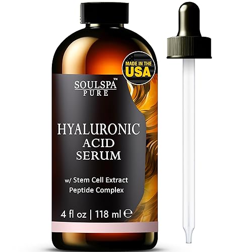 SOULSPA PURE Suero de ácido hialurónico para cara con péptidos, suero facial de hidratación profunda, suero facial antienvejecimiento para mujeres, SOULSPA PURE Suero de ácido hialurónico para cara con péptidos, suero facial de hidratación profunda, suero facial antienvejecimiento para mujeres,