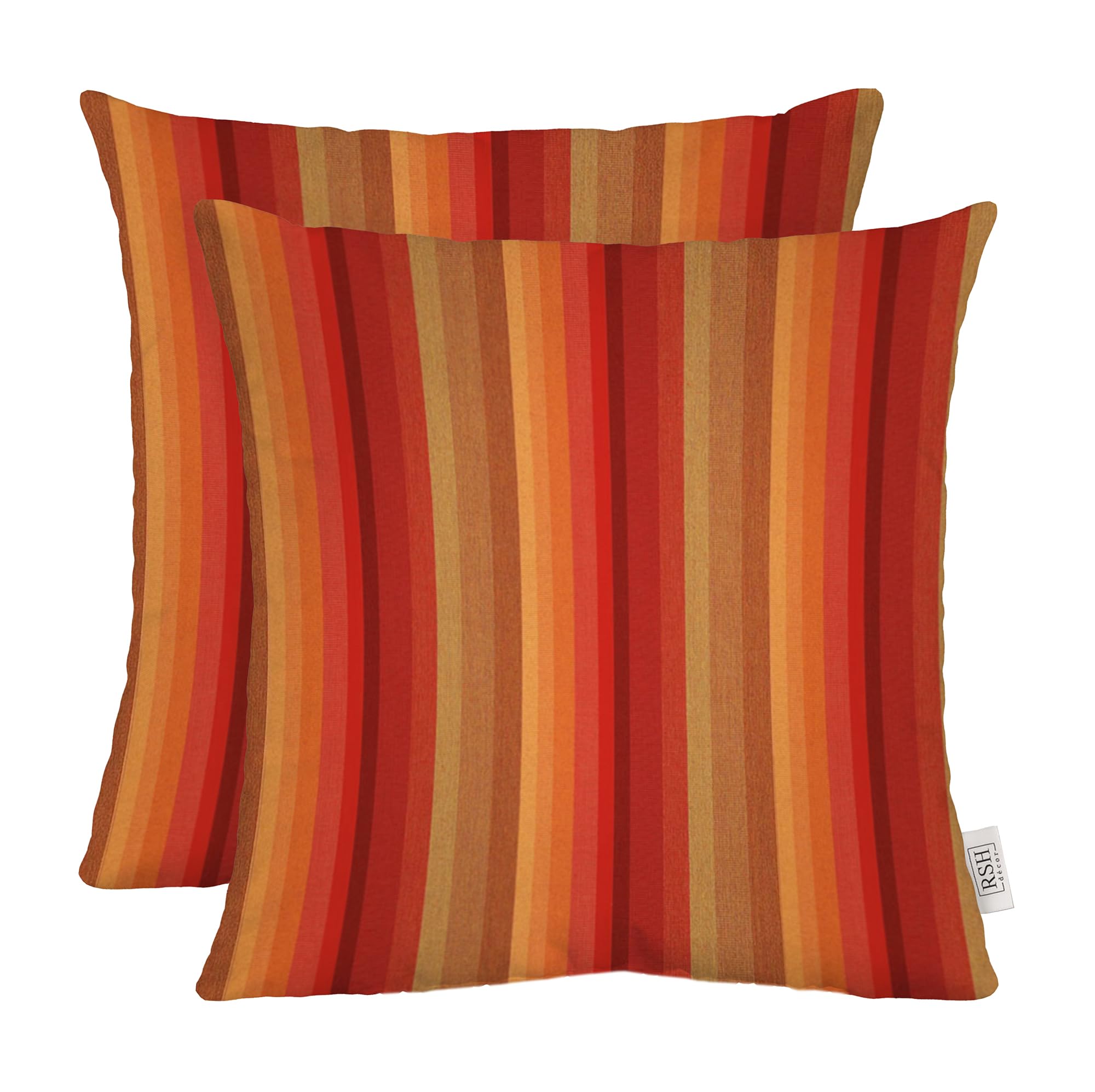 RSH DECOR Square Throw Pillows Set of 2, 17x17 Inch Decorative Pillows for Couch, Water-Resistant Patio Furniture Pillows, All-Weather Spun Fabric,