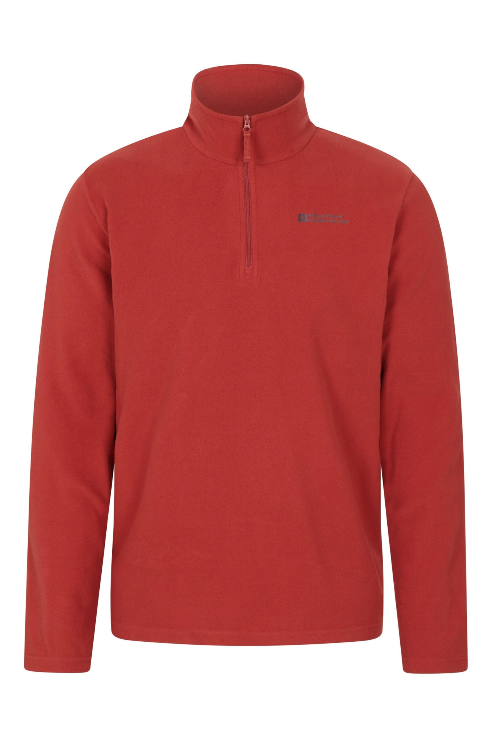 Mountain Warehouse Camber II Mens Half-Zip Fleece -Lightweight & Anti-pill Microfleece - Travel Orange L