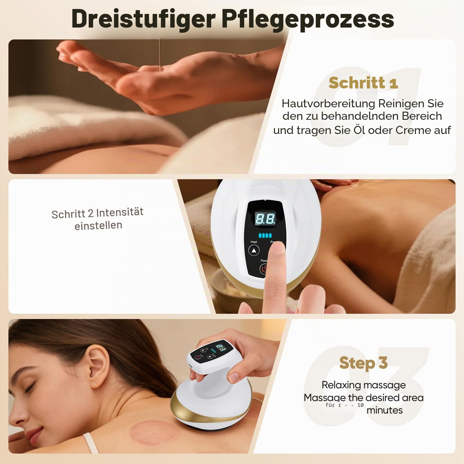 4 In 1 Massaggiatore Contro Cellulite,9 Saugleistungsstufen&9 Wärmestufen