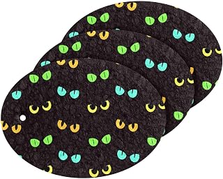 Halloween Cat Eyes Kitchen Sponges Cleaning Dish Sponges Non-Scratch Scrubber Sponge for Kitchen Bathroom Cars, pack of 3