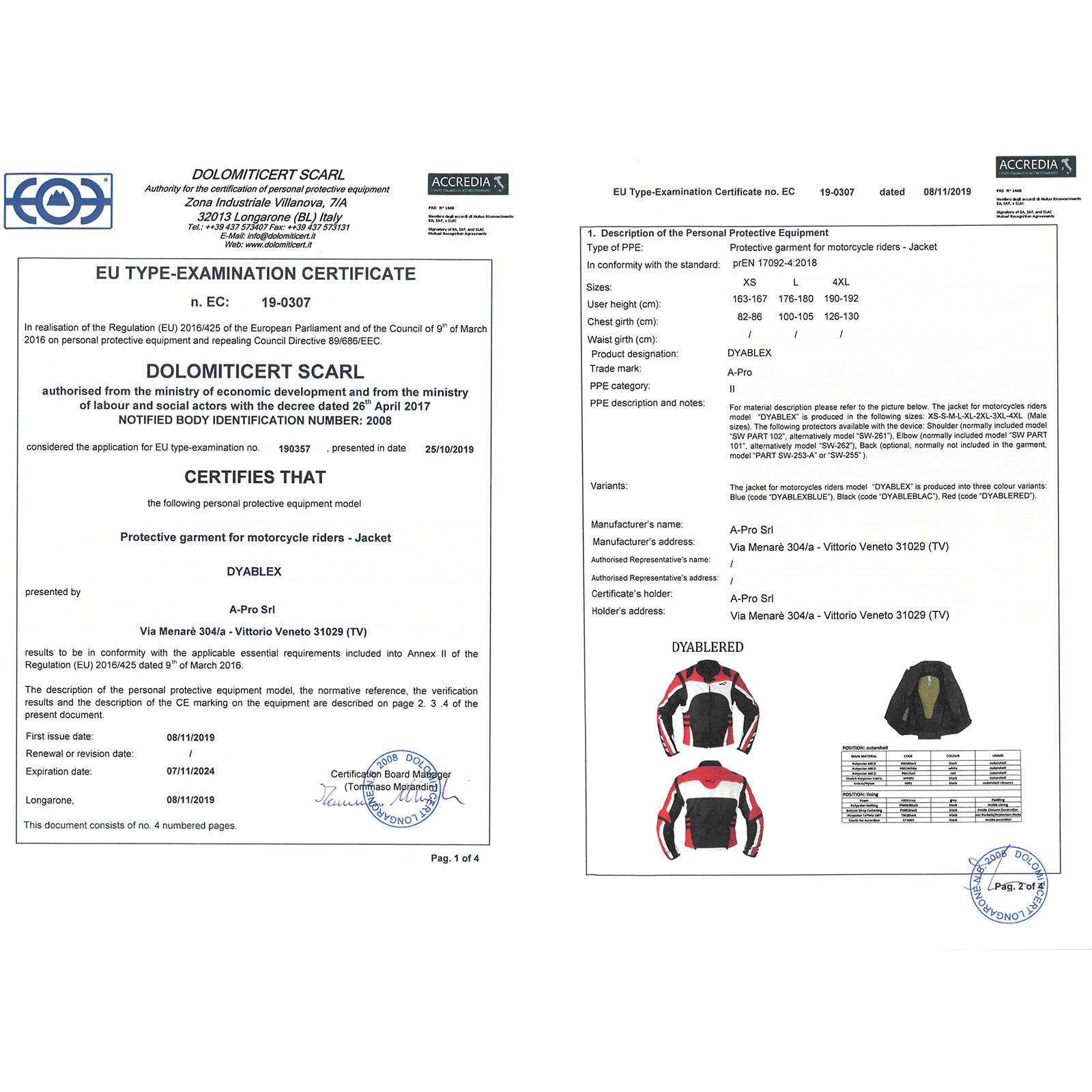Giacca Moto Tessuto Cordura Manica Staccabile Racing Sport Touring Nero M