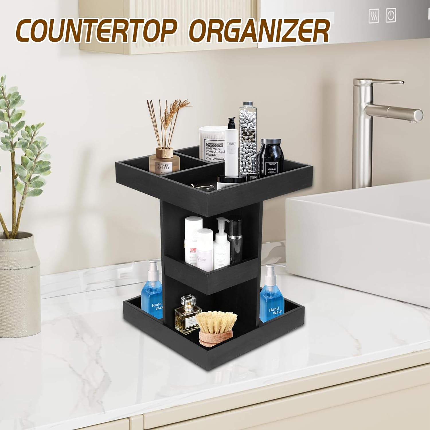 3 Tier Perfume Organizer, Rotatable Cologne Organizer For Men,Cologne Stand,Large Capacity Wood Perfume Shelf, Perfume Tray, Mens Husband Birthday Gifts, Ideas Gifts For Men