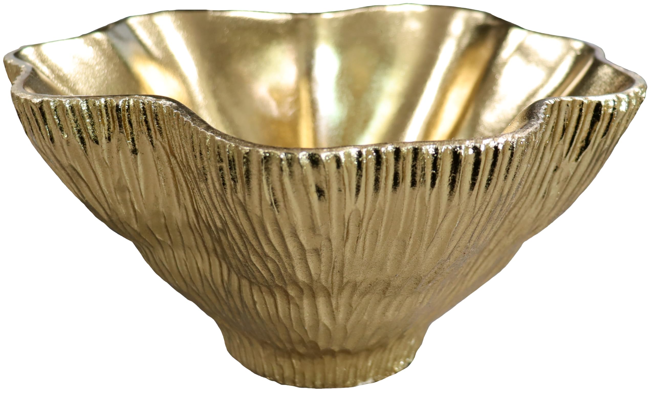 Photo 1 of ARTRHYT 10" Large Decorative Bowl Decor, Modern Home Decoration Scallop Bowl,Fashion Key Bowl for Entrance Table, Decorative Fruit Bowl for Kitchen Counter, Ruffle Decor, Golden
