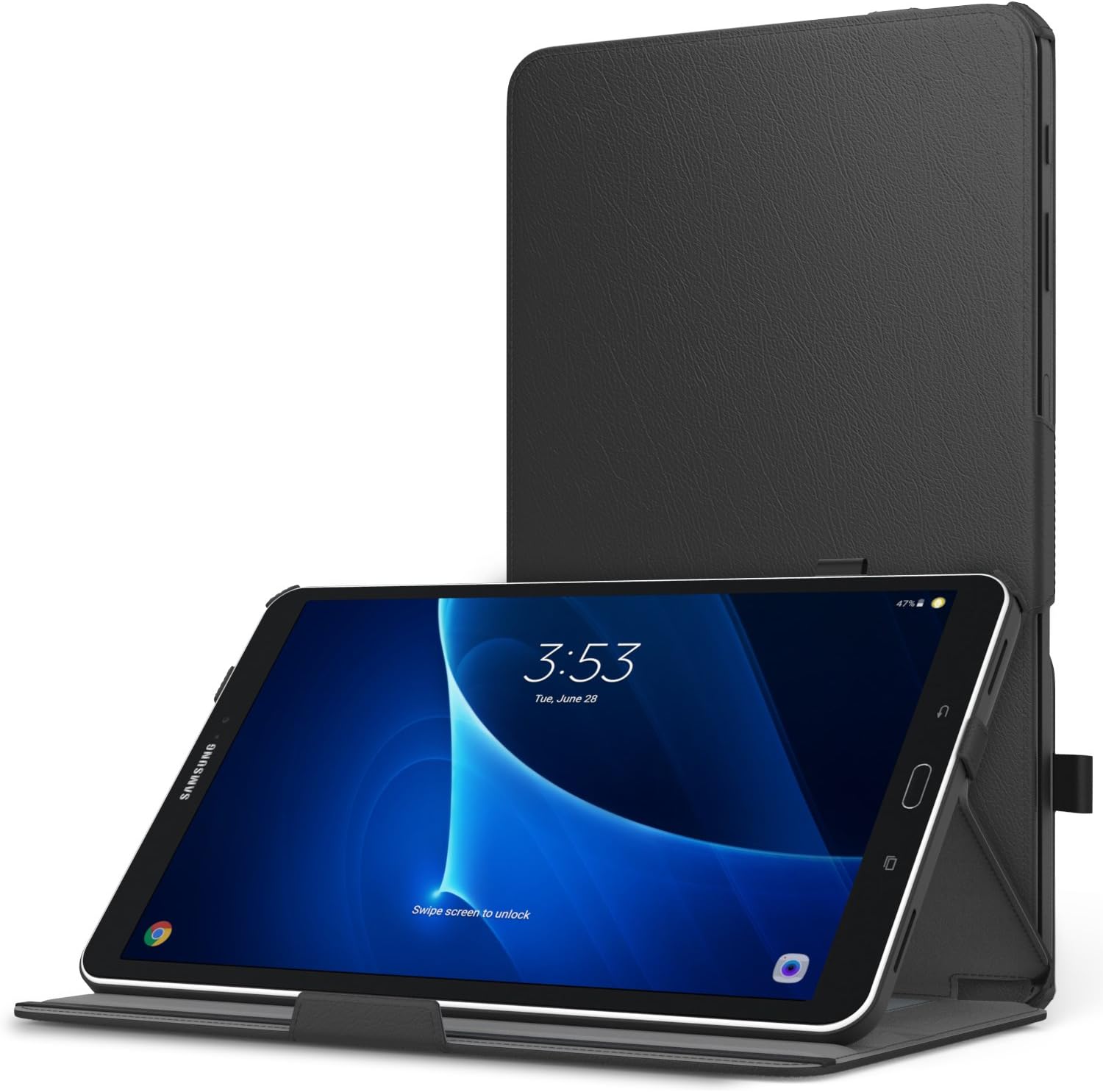 MoKo Galaxy Tab S3 9.7 Case - Slim-Fit Multi-angle Folio Cover Case with Auto Wake/Sleep for Samsung Galaxy Tab S3 9.7 inch Android 7.0 2017 Tablet (SM-T820 / T825), BLACK