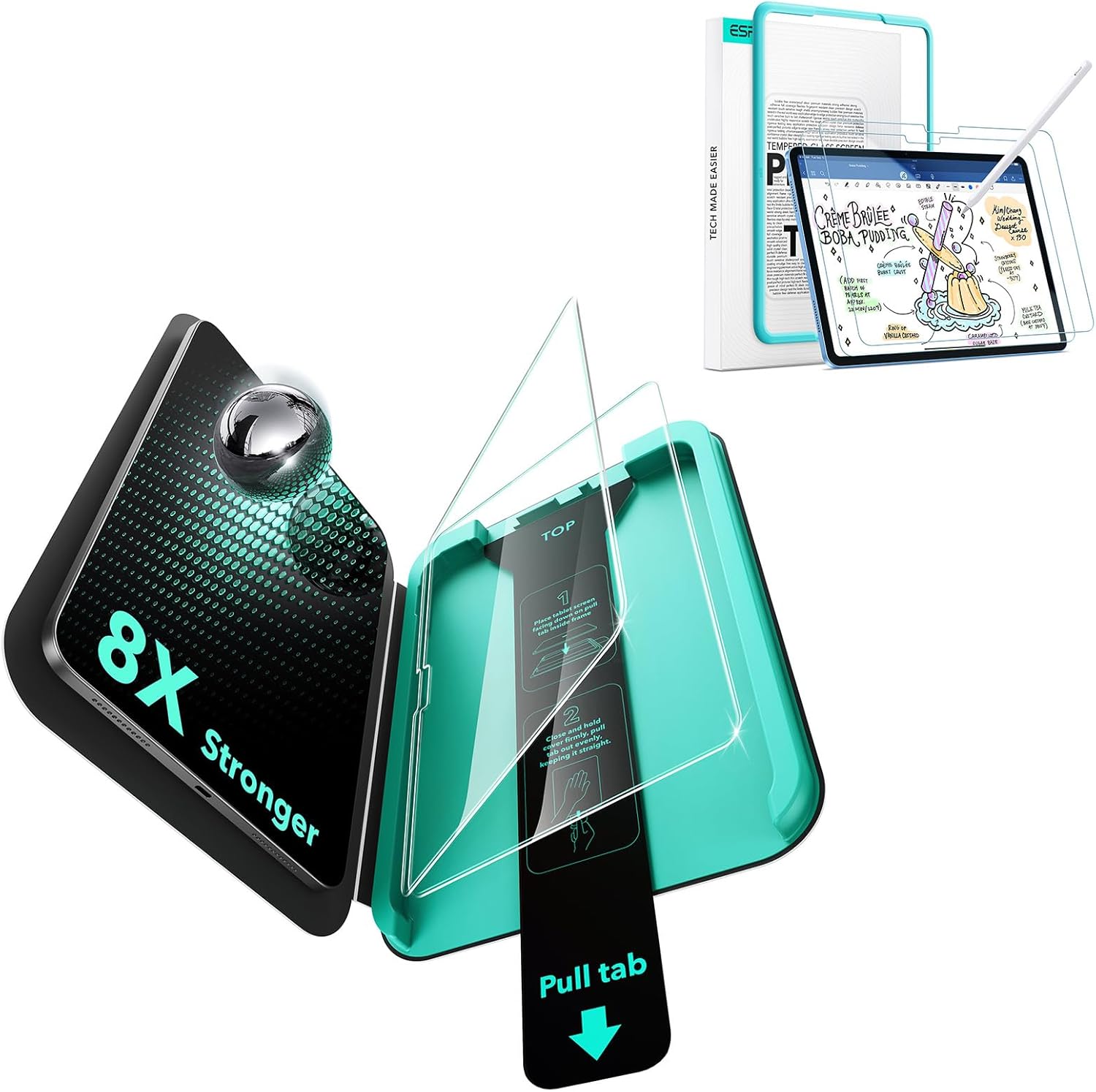 ESR 2 Pack Armorite Screen Protector for iPad 11th/10th Generation 11/10.9 Inch A16/A14 (2025/2022)+Paper-Feel Screen Protectors