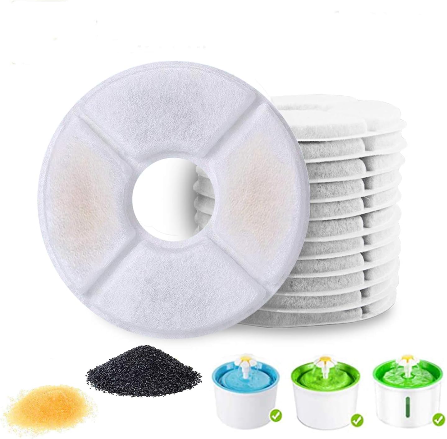Pet Fountain Filter Replacement - 12 Packs, Pet Water Fountain Filter, Pet Fountain Automatic Water Dispenser Filters Activated Carbon…