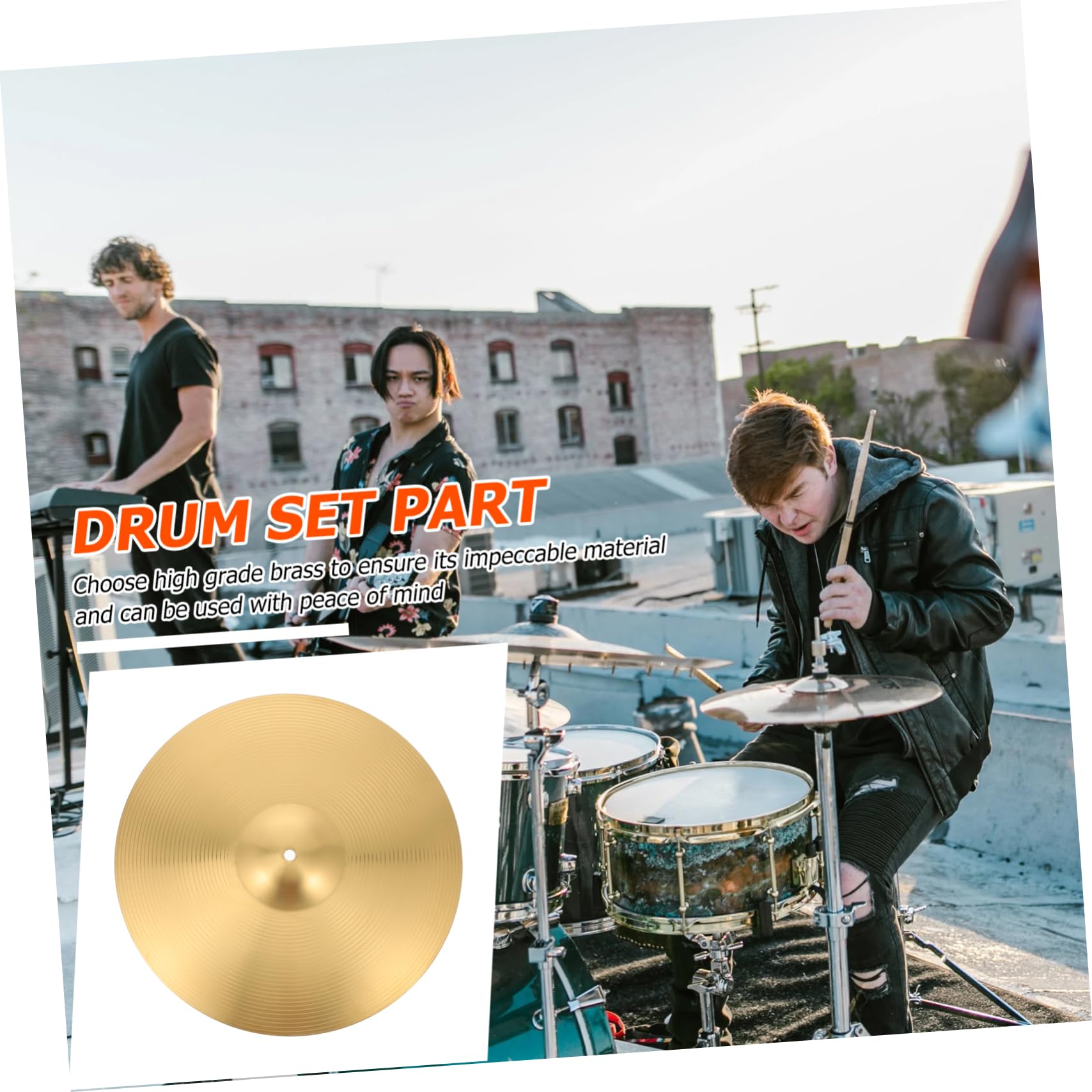 VICASKY Cymbals Replacement Jazz Drum Crash Cymbal Set Alloy Brass Drum Accessory