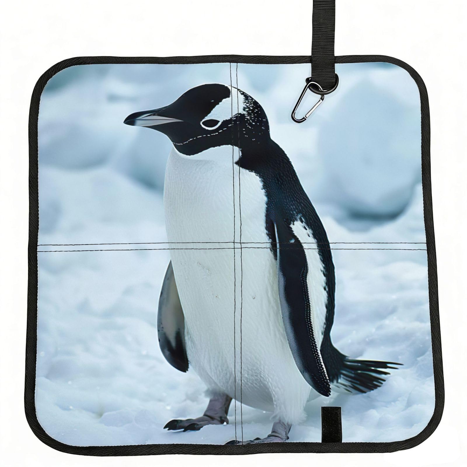 PPHGUT Penguin Print Foldable Seat Cushion Waterproof Portable Chair Pad Travel Outdoor Picnic Camping