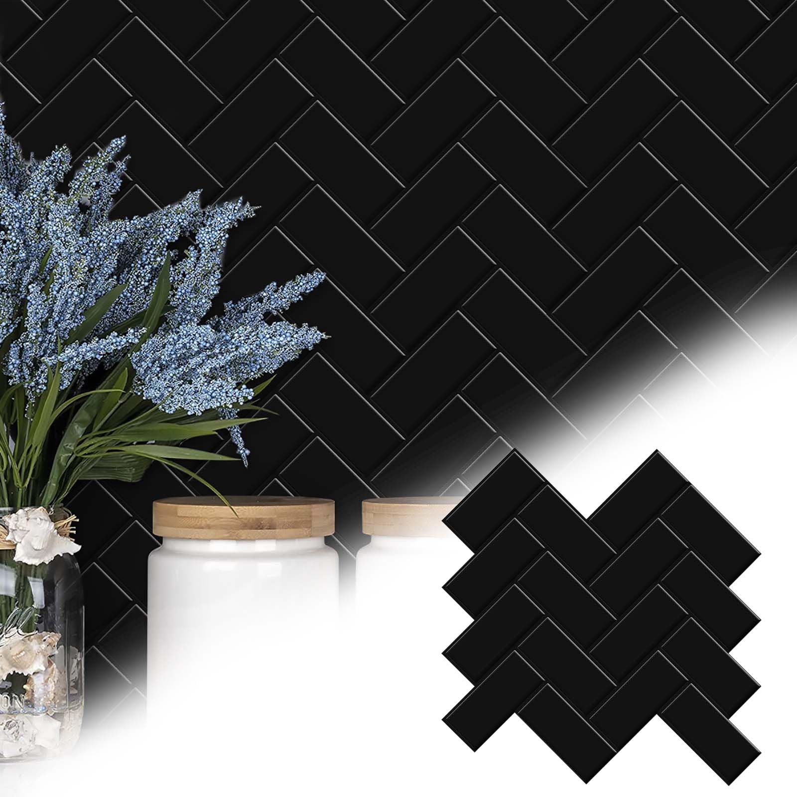 Panneaux muraux 3D en plastique PET effet verre lot de 10 pour revêtement intérieur adhésif
