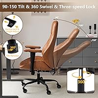 Vista 3 de YFO Home Office Desk Chair High Back Office Rubber Casters Ergonomic Computer Chair with Lumbar Support Adjustable Height Rolling Swivel Chair