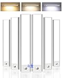 6-Pack Under Cabinet Lighting Wireless, LED Motion Sensor Light Indoor, Rechargeable Closet Lights Battery Operated, Dimmable & 3 Color Temps, Under Counter Lights for Kitchen, Stairs (8inch)