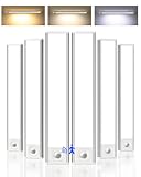 6-Pack Under Cabinet Lighting Wireless&comma; LED Motion Sensor Light Indoor&comma; Rechargeable Closet Lights Battery Operated&comma; Dimmable & 3 Color Temps&comma; Under Counter Lights for Kitchen&comma; Stairs &lpar;8inch&rpar;