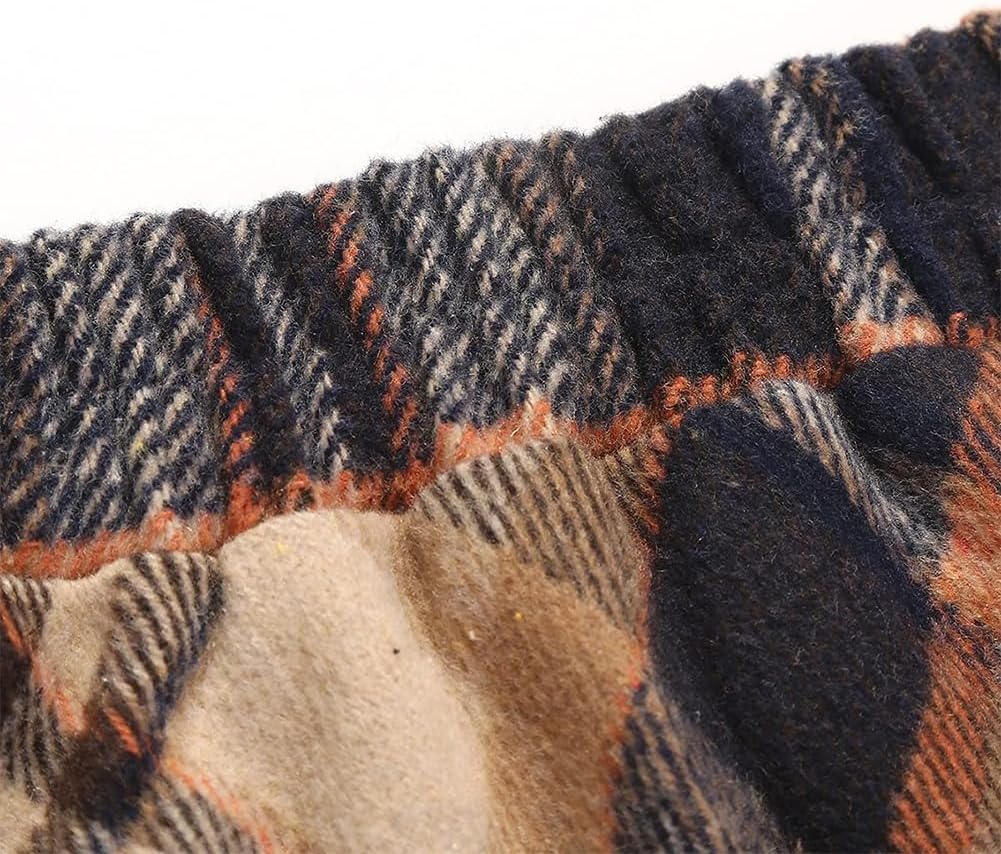 Ylingjun Womens Warm Wool Midi Skirts Winter Fall High Elastic Waist A line Flared Woolen Skirts - Image 3