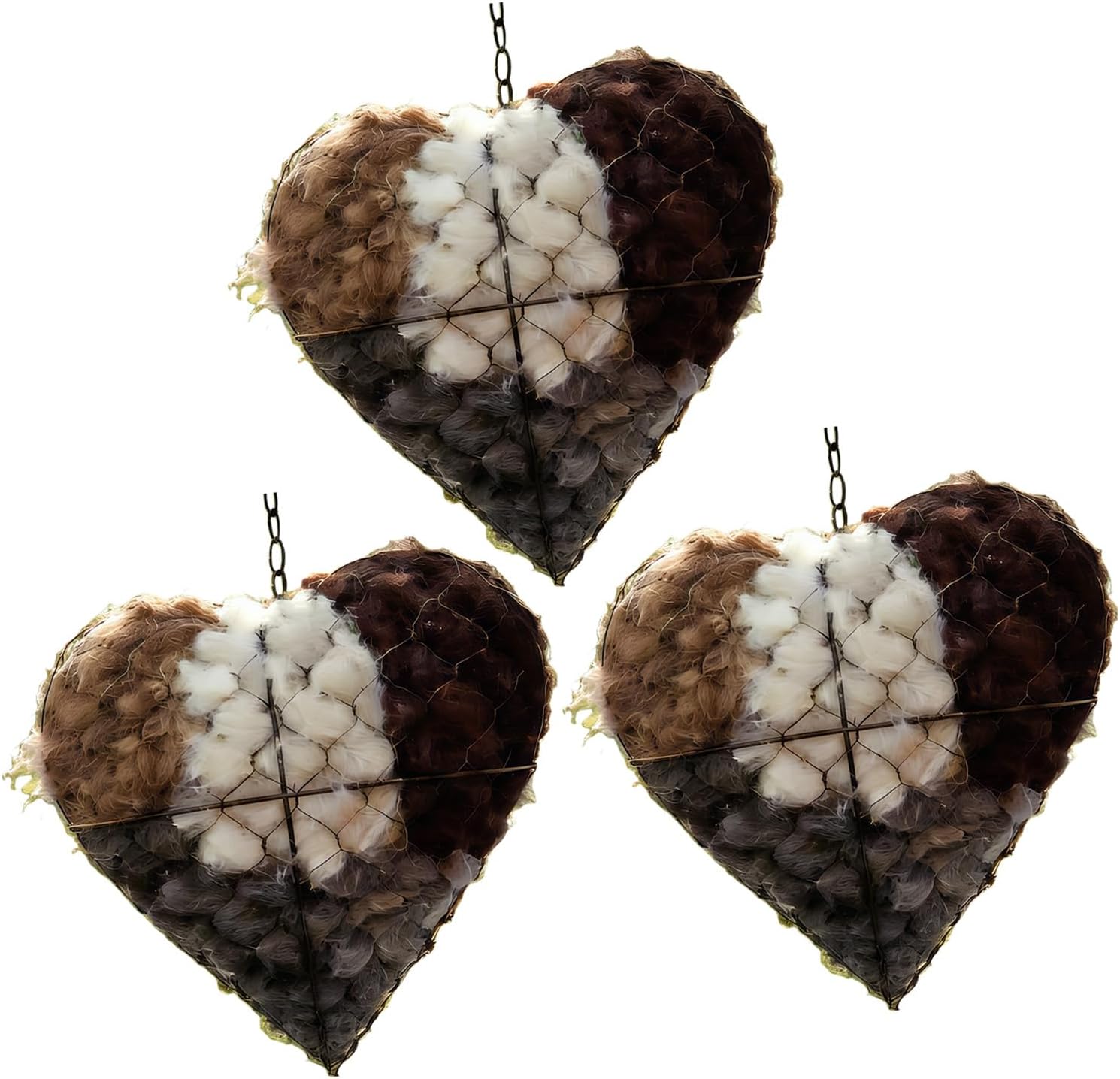 天然繊維ハート形鉄鳥の巣手作り詰め替えネストハート庭野生動物生息地庭の装飾ハチドリの巣の家