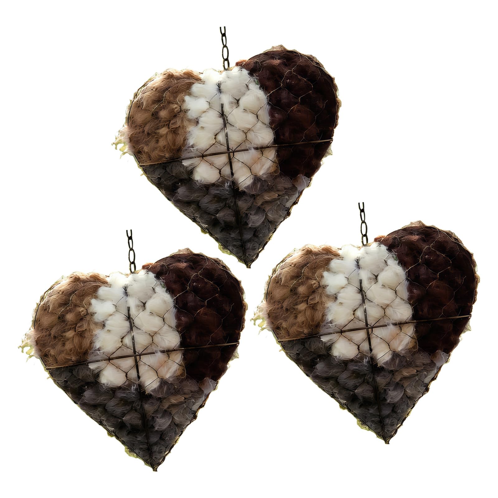 Nido de pájaros recargable con forma de corazón, refugios de pájaros, para espacios al aire libre, incluye fibras naturales, regalo para amantes de los pájaros, nido de vida silvestre de temporada