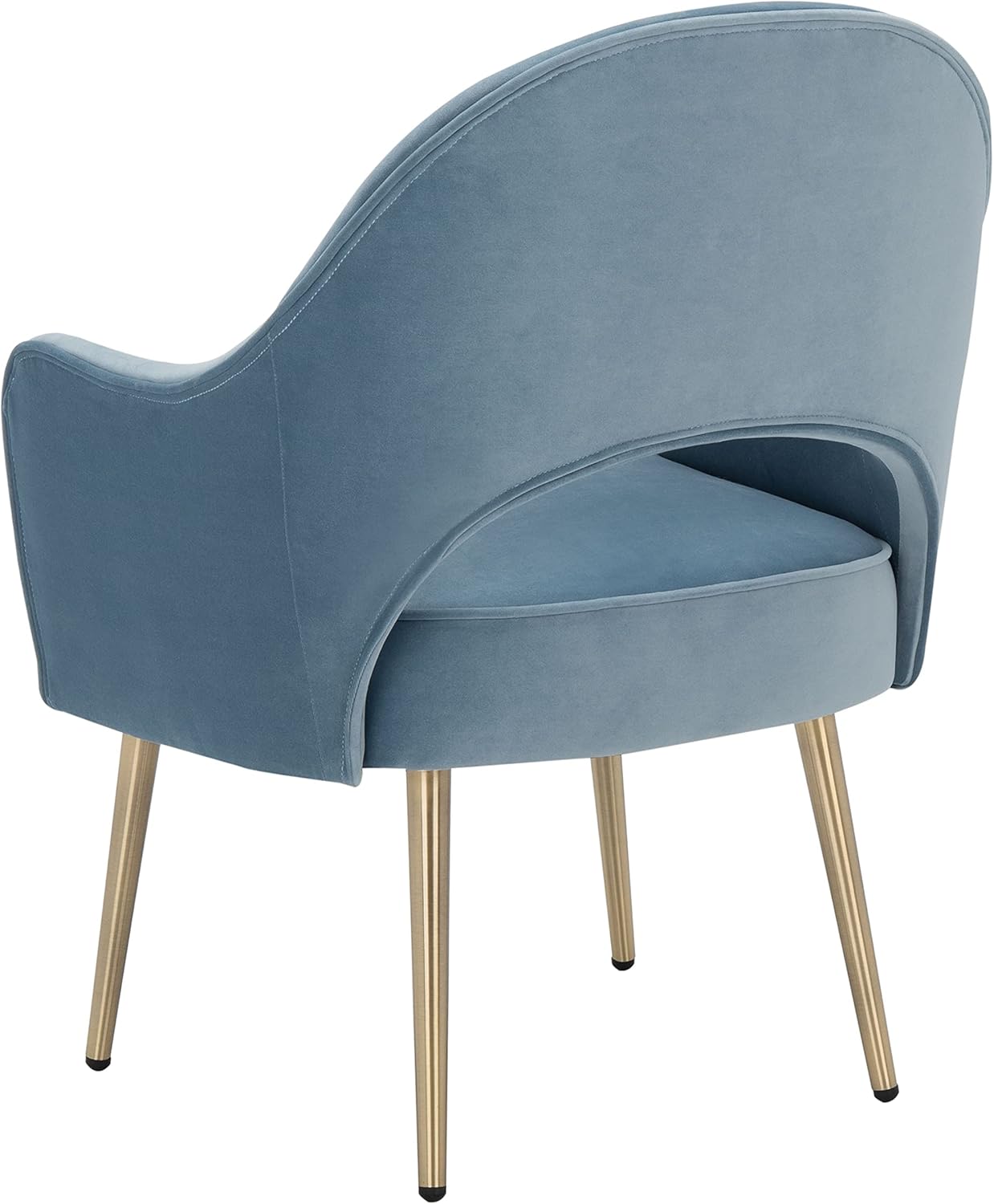 SAFAVIEH Home Collection Dublyn Light Blue Velvet/Gold Accent Chair