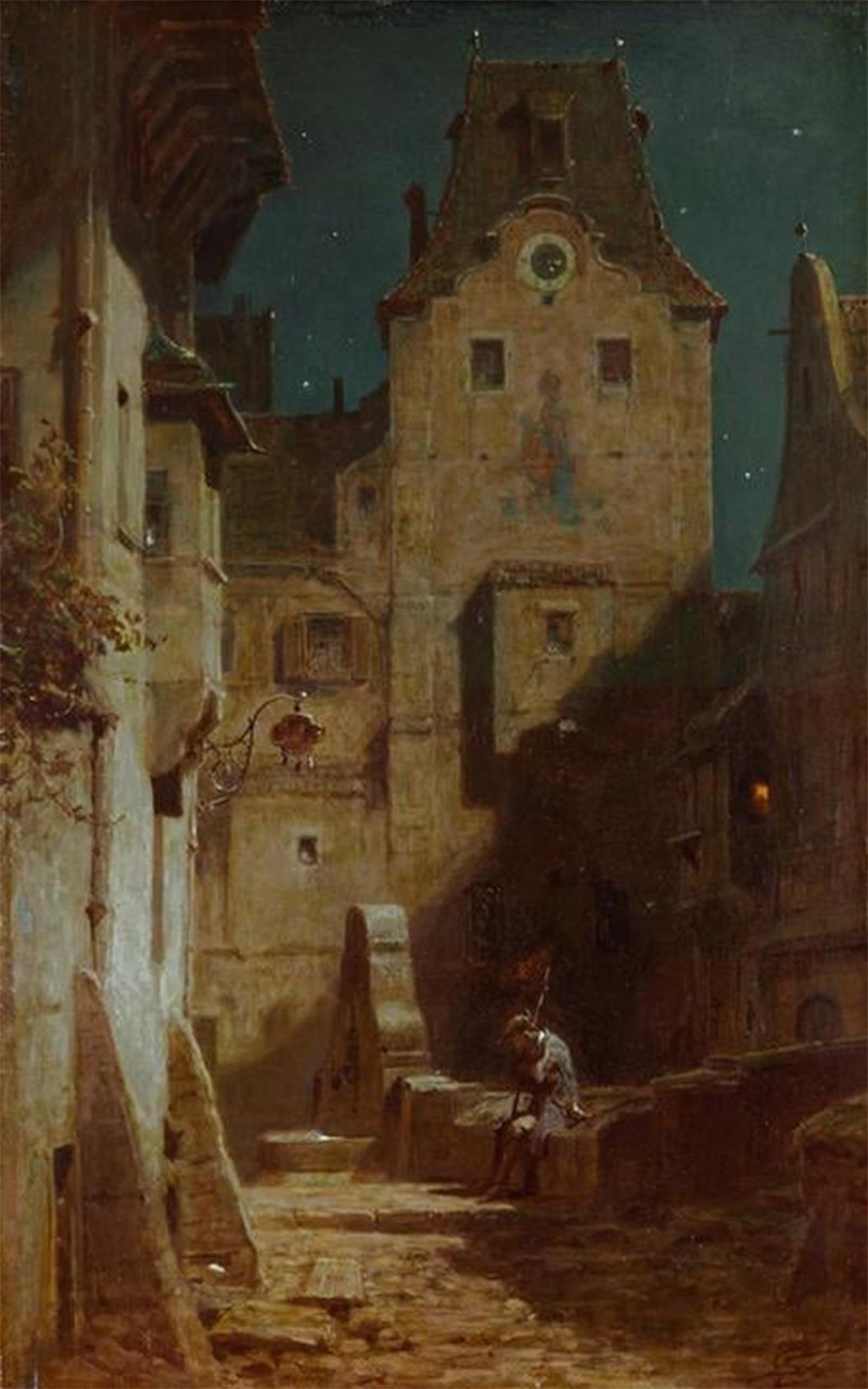 POSTERIIk Famous Print Pop Art Wall Art Graffiti The sleepy night watchman by Carl Spitzweg Art Prints for Home Decor 60x90cm