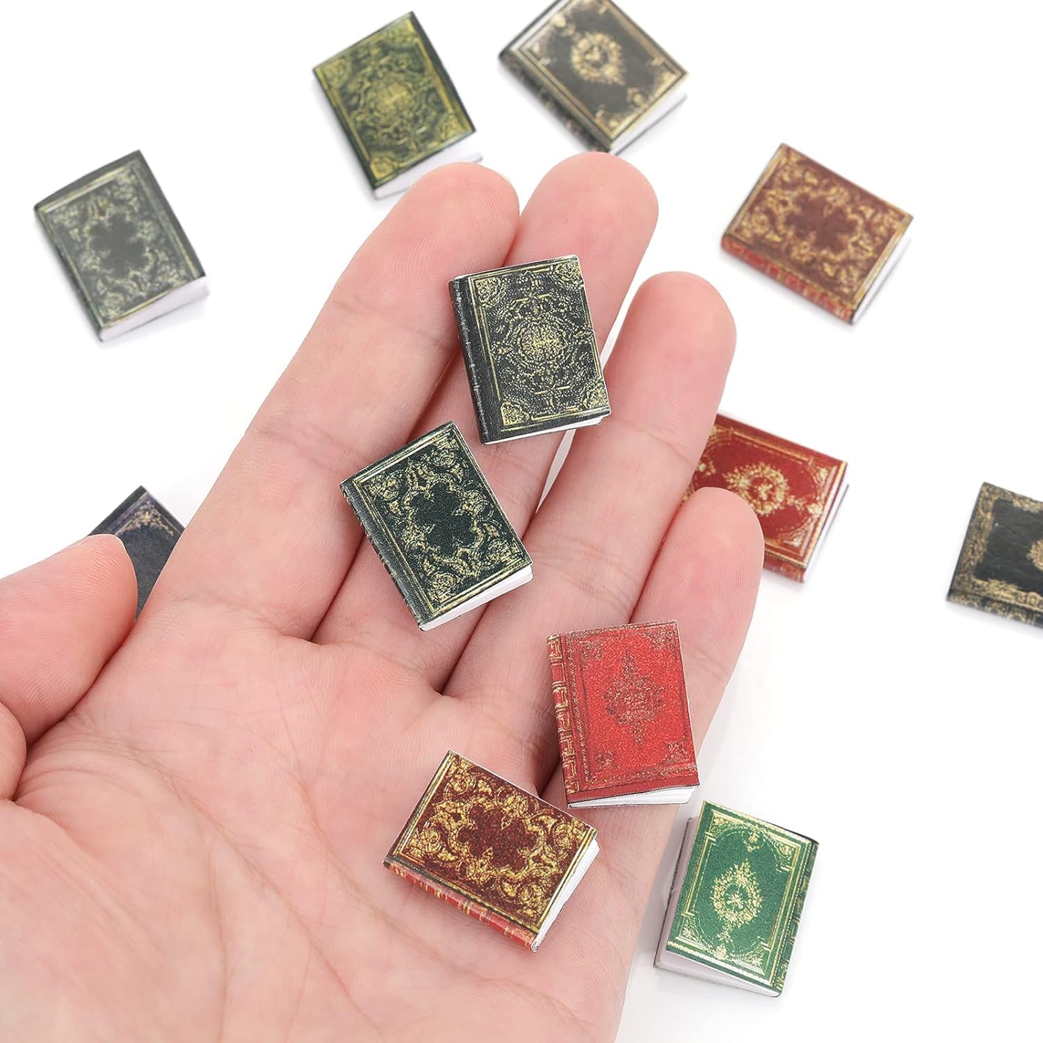 INNPOLE Miniatures Dollhouse Books, 1:12 Scale Mini Books, Model Decoration for Dollhouse Accessories Boys and Girls Play Entertainment Supplies (9 Pcs) 4