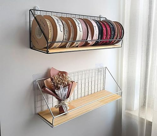 Miniatura 6 de Estante de cinta de metal, soporte de cinta de pared para tienda de regalos, tienda de flores, boutiques, hogar, almacenamiento de adornos para hilo