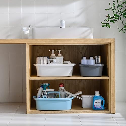 Miniatura 6 de ALINK Bolsa grande de plástico para ducha, organizador portátil con asa para dormitorio, baño, herramientas, jardín, cocina, suministros de