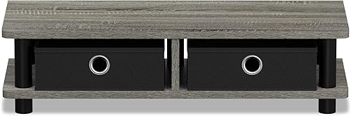 Miniatura 3 de FURINNO Turn-N-Tube - Soporte para monitor, roble francés, color gris y negro