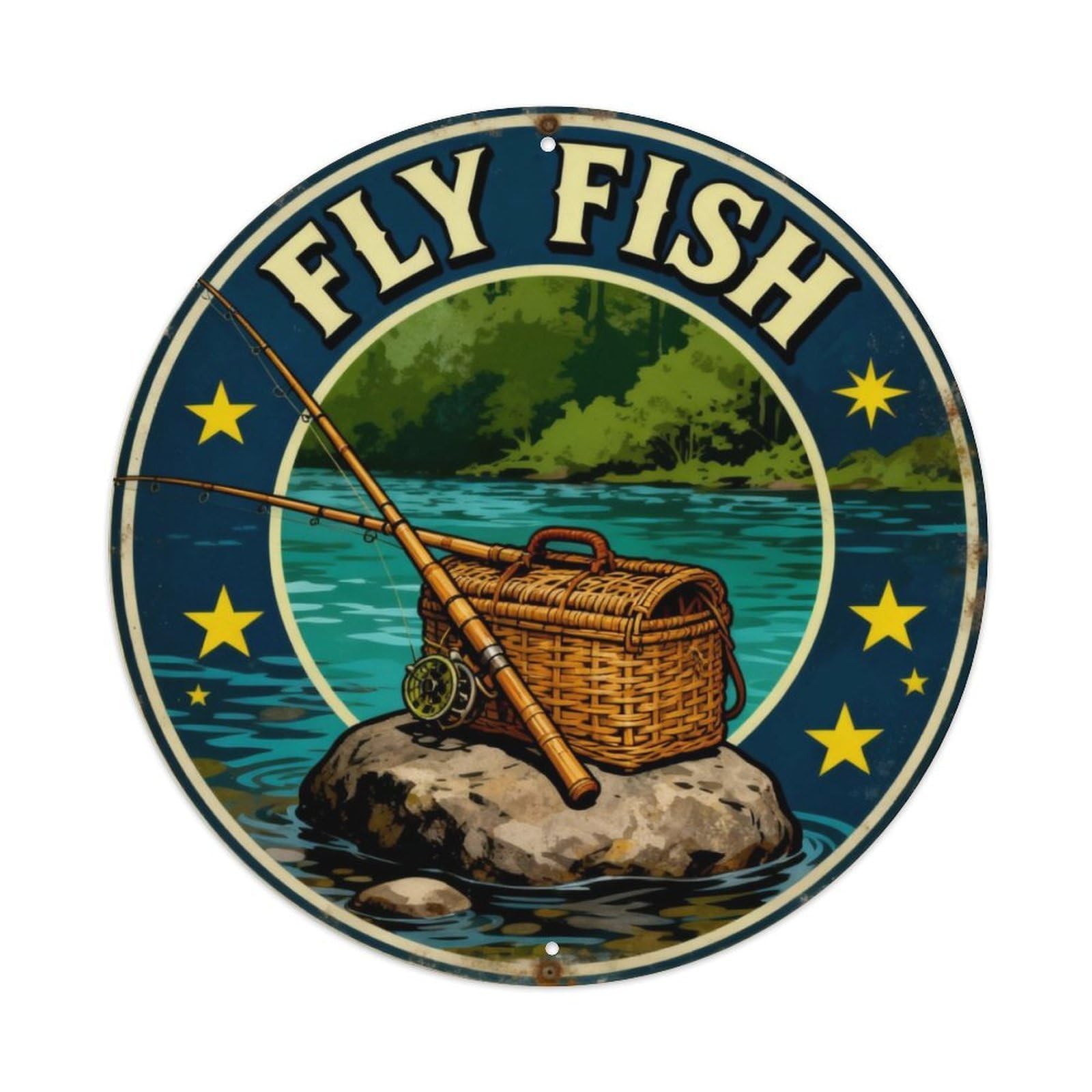 Fly Fishing Outdoor Sign Metal Tin Sign Plaque