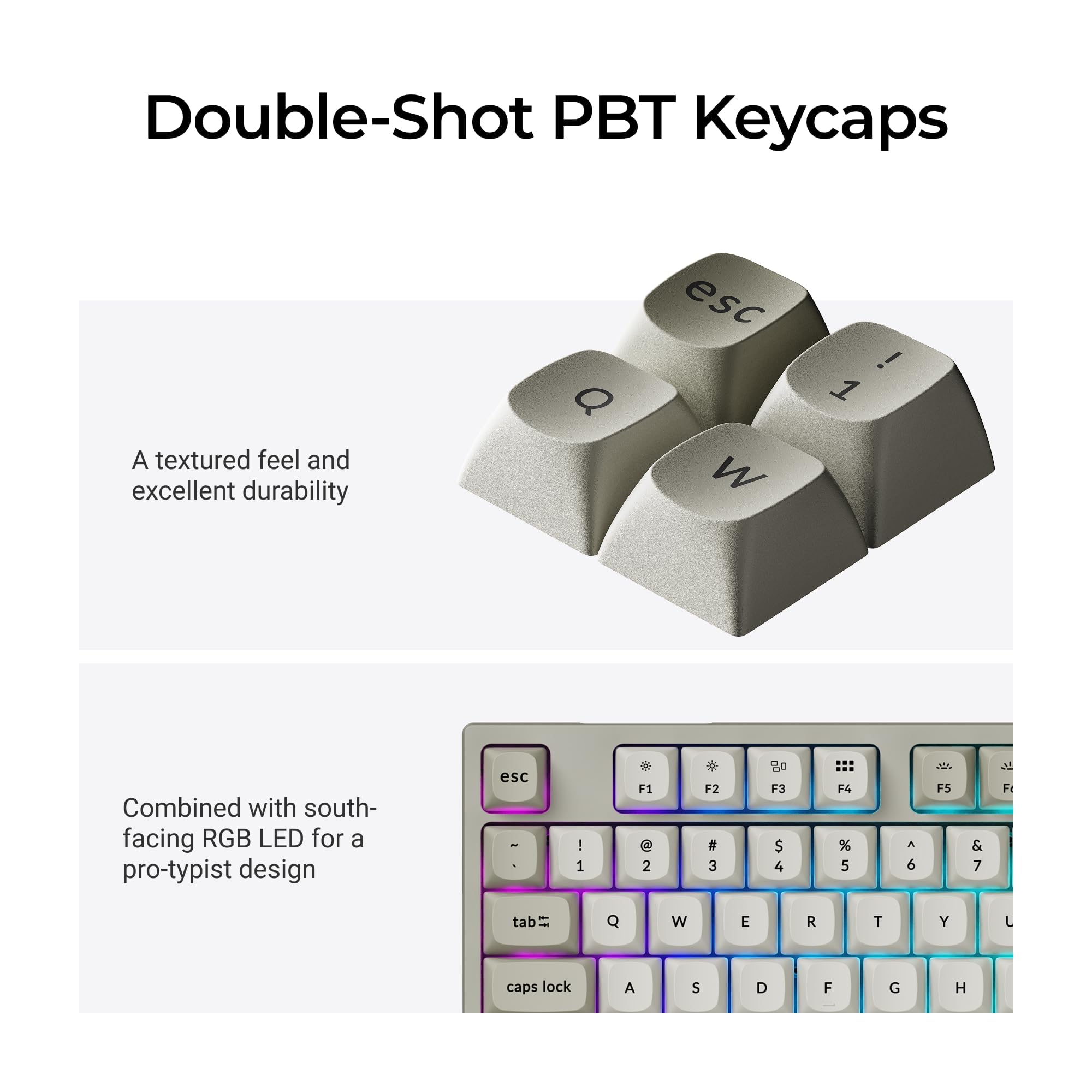 Keychron C1 Pro 8K QMK Wired Custom Mechanical Keyboard, TKL Layout Launcher Support with Hot-Swappable Super Banana Switch, PBT Keycaps Compatible for Mac Windows Linux - 4