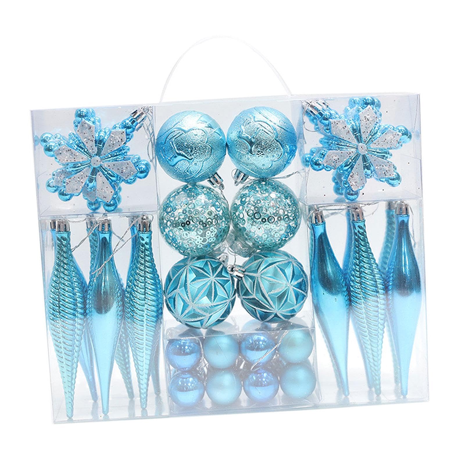 Boules de Noël décoratives pour sapin de fête et décoration de mariage bleu