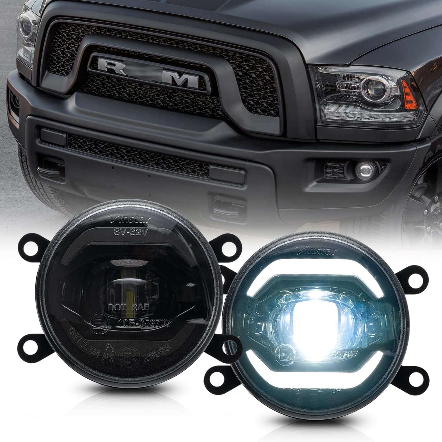 NSLUMO Led Fog Lamp Assembly Replacement for Ram 1500 2500