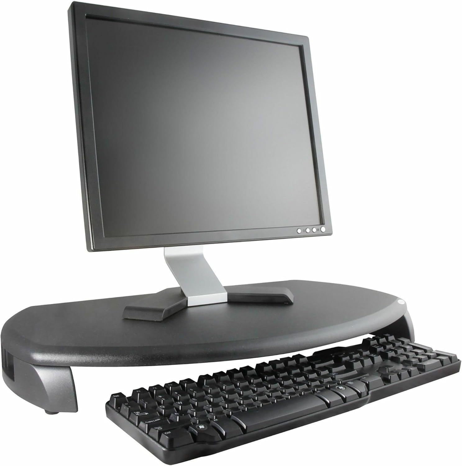 Kantek Crt/LCD Stand with Keyboard Storage, 23" X 13.25" X 3", Black, Supports 80 Lbs