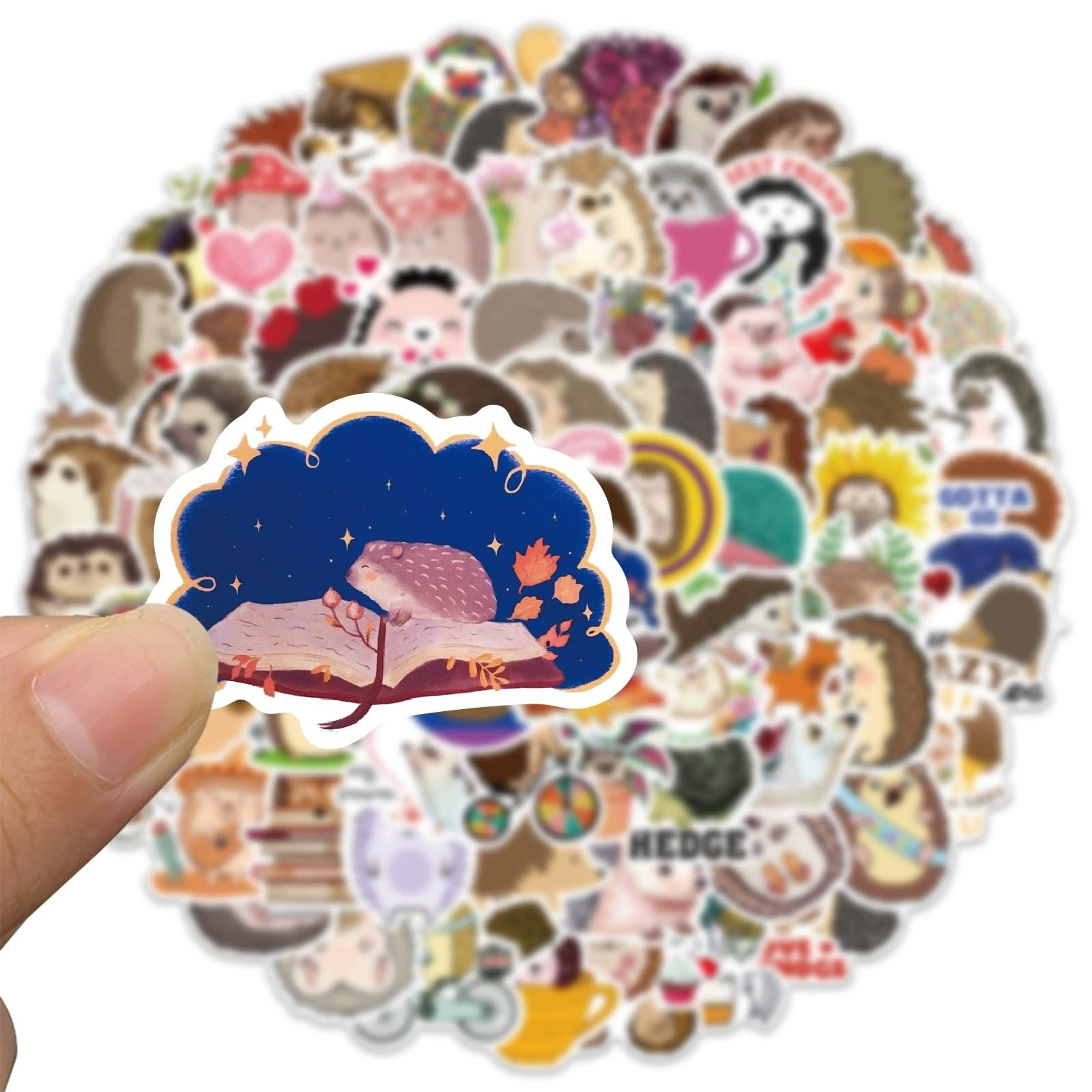 Cute Hedgehog Stickers 100PCS for Water Bottles Phone Laptop Luggage Scrapbook Bike Car Helmet Refrigerator Skateboard,Cartoon Cute Animals Waterproof Decals for Teens Kids Adults - Image 4